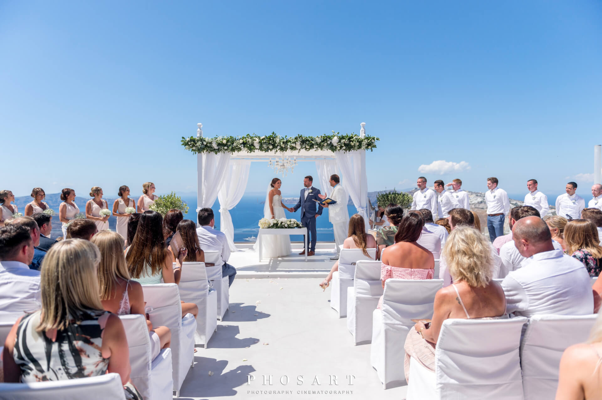 Bride and Groom - Caldera Wedding - Santorini Gem