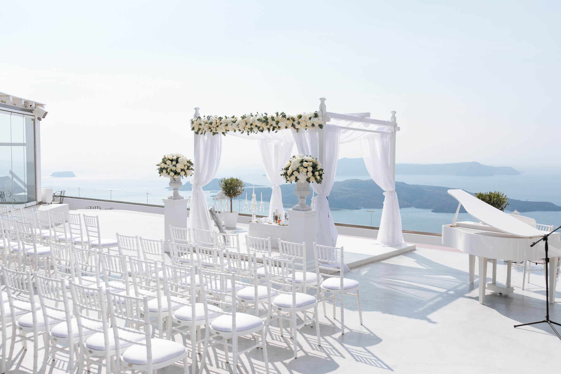 Happiness on Film - Terrace - Caldera Wedding - Santorini Gem