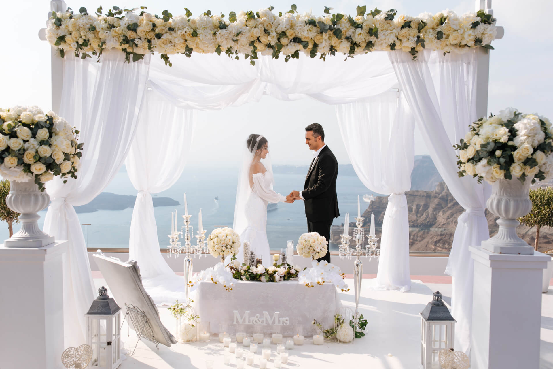 Happiness on Film - Real Couple - Caldera Wedding - Santorini Gem