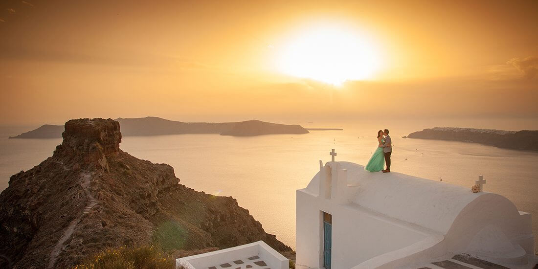 Happiness on Film - Santorini Wedding - Caldera View - Santorini Gem